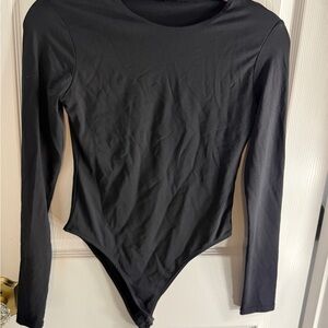 Black Zara Long-Sleeve Bodysuit - Women's Top